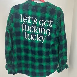 St. Patricks Day flannel, unisex size S, worn once
